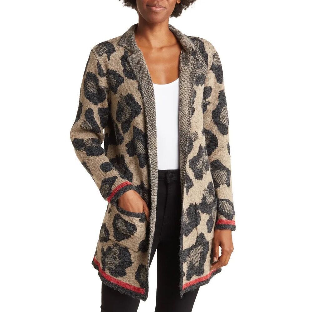 ✨JOSEPH A Plus Leopard Print Knit Sz 1X Cardigan✨